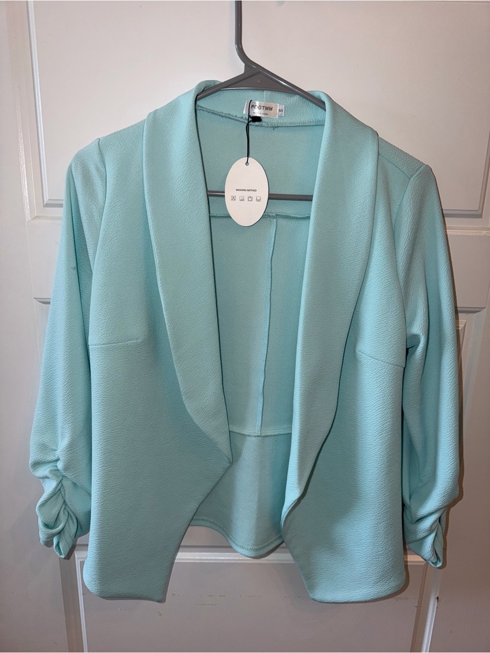 Light Blue Open-Front Blazer